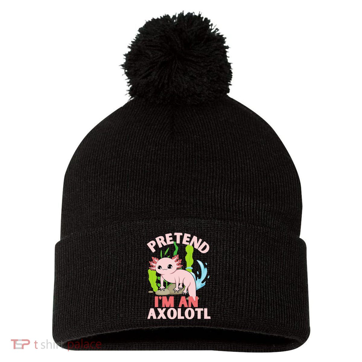 Pretend I'm An Axolotl Pom Pom 12in Knit Beanie