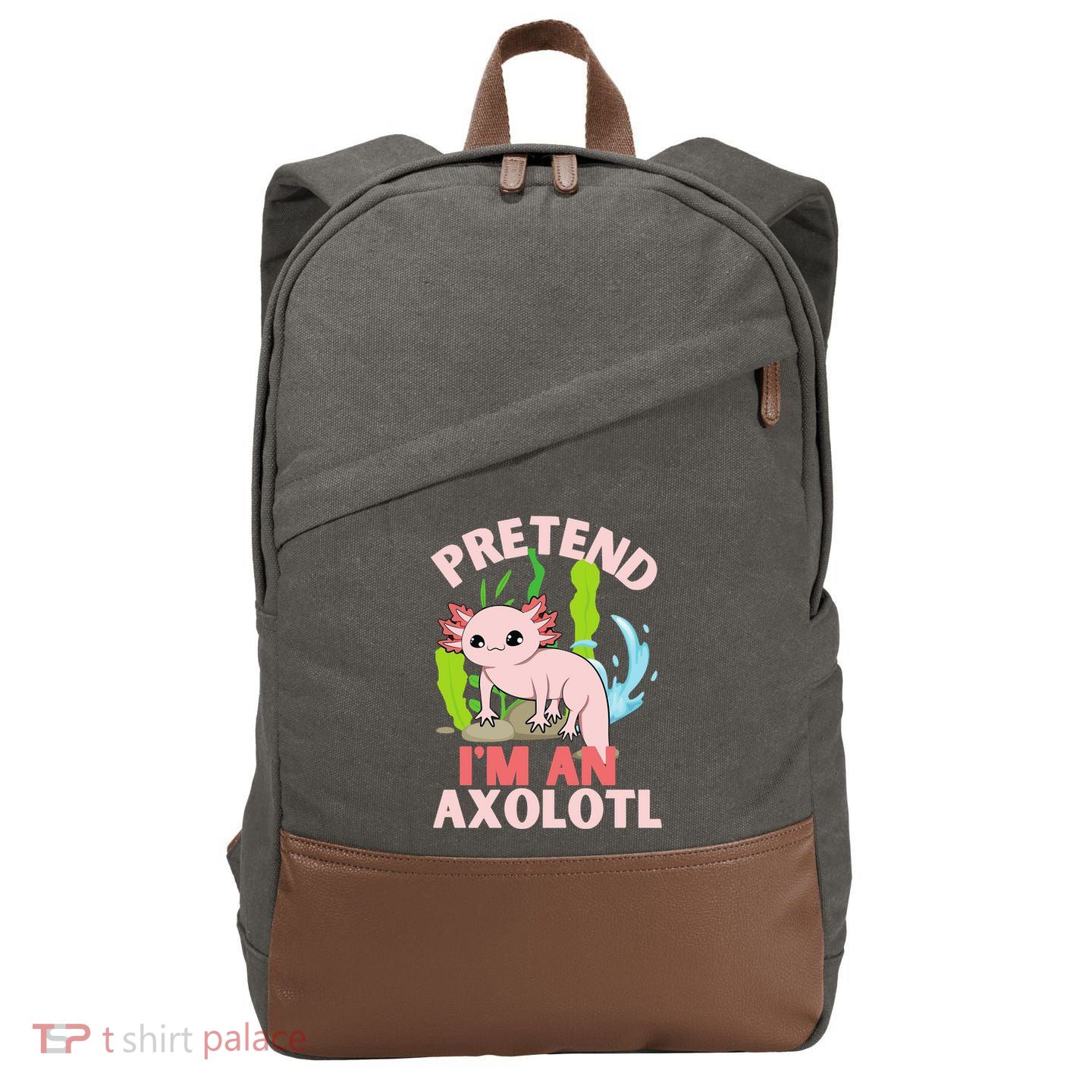 Pretend I'm An Axolotl Cotton Canvas Backpack