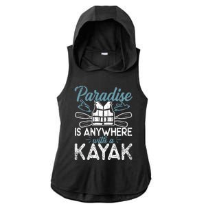 Paradise Is Anywhere With A Kayak Kayaking Gift Ladies PosiCharge Tri-Blend Wicking Draft Hoodie Tank