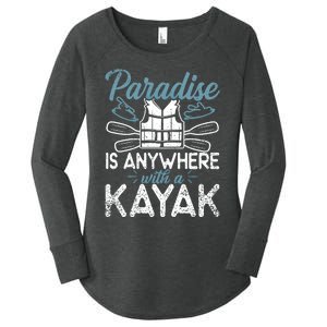 Paradise Is Anywhere With A Kayak Kayaking Gift Women's Perfect Tri Tunic Long Sleeve Shirt