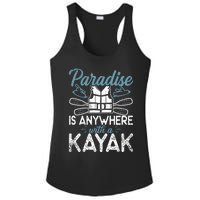 Paradise Is Anywhere With A Kayak Kayaking Gift Ladies PosiCharge Competitor Racerback Tank