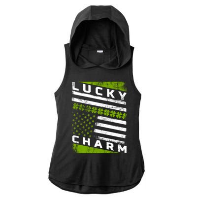 Patriotic Irish American Flag St Patricks Day Gift Ladies PosiCharge Tri-Blend Wicking Draft Hoodie Tank