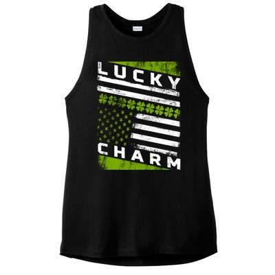 Patriotic Irish American Flag St Patricks Day Gift Ladies PosiCharge Tri-Blend Wicking Tank