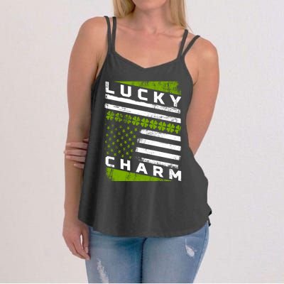 Patriotic Irish American Flag St Patricks Day Gift Women's Strappy Tank