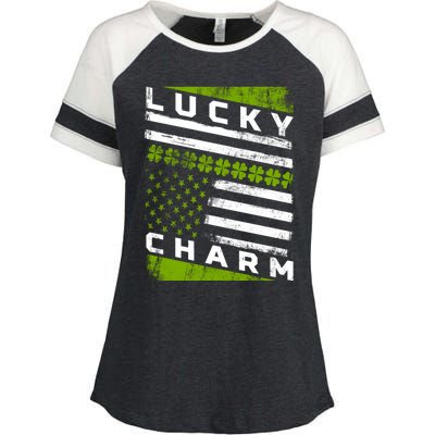 Patriotic Irish American Flag St Patricks Day Gift Enza Ladies Jersey Colorblock Tee