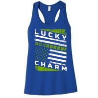 Patriotic Irish American Flag St Patricks Day Gift Women's Racerback Tank