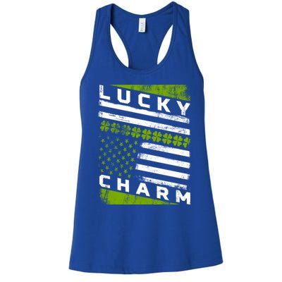 Patriotic Irish American Flag St Patricks Day Gift Women's Racerback Tank