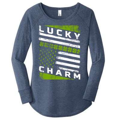 Patriotic Irish American Flag St Patricks Day Gift Women's Perfect Tri Tunic Long Sleeve Shirt