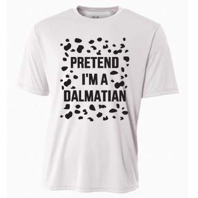 Pretend IM A Dalmatian Dog Funny Lazy Halloween Costume Cooling Performance Crew T-Shirt