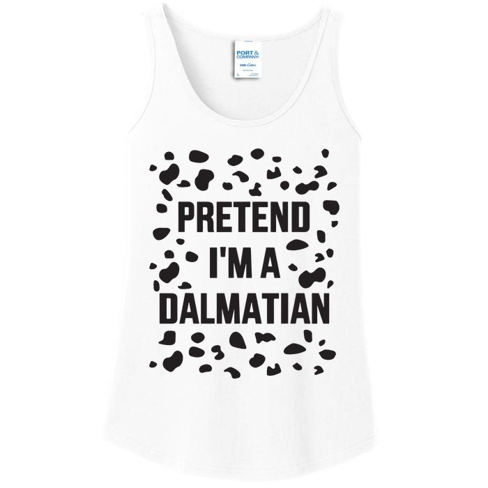 Pretend IM A Dalmatian Dog Funny Lazy Halloween Costume Ladies Essential Tank