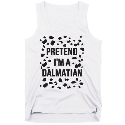 Pretend IM A Dalmatian Dog Funny Lazy Halloween Costume Tank Top