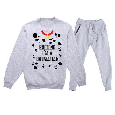 Pretend I'm A Dalmatian Halloween Costume Premium Crewneck Sweatsuit Set