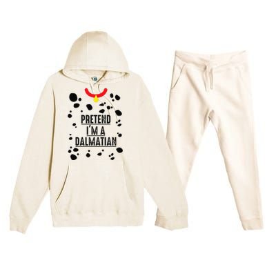 Pretend I'm A Dalmatian Halloween Costume Premium Hooded Sweatsuit Set