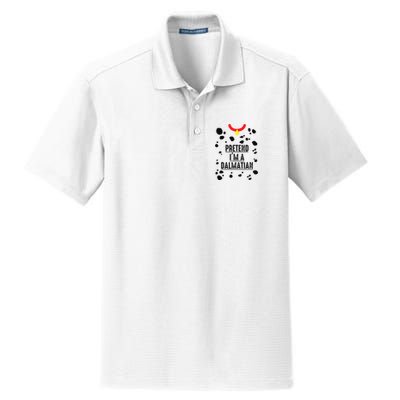 Pretend I'm A Dalmatian Halloween Costume Dry Zone Grid Polo