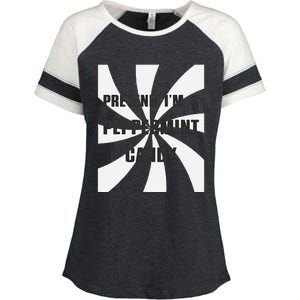 Pretend I’M A Peppermint Candy Enza Ladies Jersey Colorblock Tee