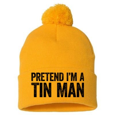 Pretend IM A Tin Man Adult Costume Pom Pom 12in Knit Beanie