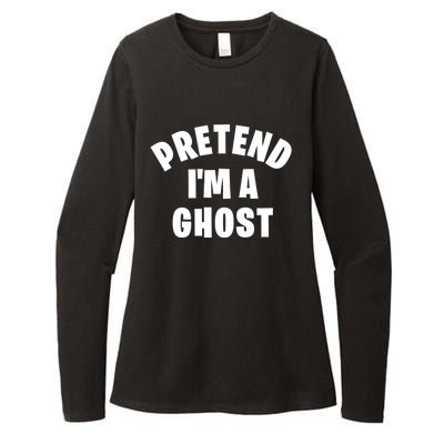 Pretend IM A Ghost Funny Lazy Halloween Costume Party Gift Womens CVC Long Sleeve Shirt