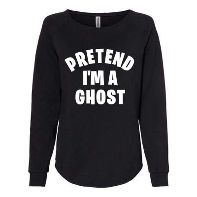 Pretend IM A Ghost Funny Lazy Halloween Costume Party Gift Womens California Wash Sweatshirt