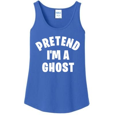 Pretend IM A Ghost Funny Lazy Halloween Costume Party Gift Ladies Essential Tank