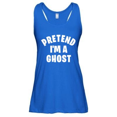 Pretend IM A Ghost Funny Lazy Halloween Costume Party Gift Ladies Essential Flowy Tank