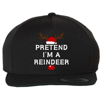 Pretend IM A Reindeer Funny Lazy Christmas Costume Wool Snapback Cap