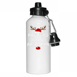 Pretend IM A Reindeer Funny Lazy Christmas Costume Aluminum Water Bottle