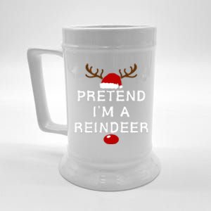 Pretend IM A Reindeer Funny Lazy Christmas Costume Beer Stein