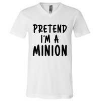 Pretend IM A Minion Costume Party Funny Halloween Minion V-Neck T-Shirt