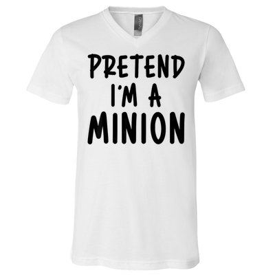 Pretend IM A Minion Costume Party Funny Halloween Minion V-Neck T-Shirt