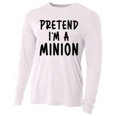 Pretend IM A Minion Costume Party Funny Halloween Minion Cooling Performance Long Sleeve Crew