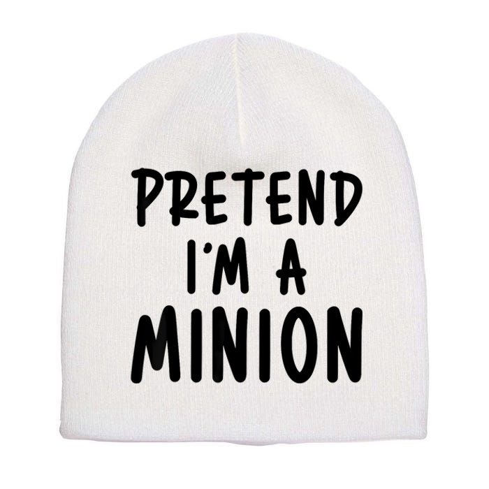 Pretend IM A Minion Costume Party Funny Halloween Minion Short Acrylic Beanie