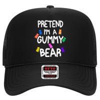 Pretend I'm A Gummy Bear Tee Funny Lazy Halloween Costume High Crown Mesh Back Trucker Hat