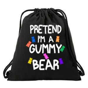 Pretend I'm A Gummy Bear Tee Funny Lazy Halloween Costume Drawstring Bag