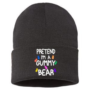 Pretend I'm A Gummy Bear Tee Funny Lazy Halloween Costume Sustainable Knit Beanie