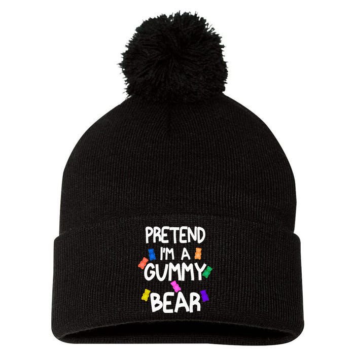 Pretend I'm A Gummy Bear Tee Funny Lazy Halloween Costume Pom Pom 12in Knit Beanie