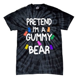 Pretend I'm A Gummy Bear Tee Funny Lazy Halloween Costume Tie-Dye T-Shirt