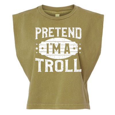 Pretend IM A Troll Matching Costume Lazy Halloween Party Garment-Dyed Women's Muscle Tee