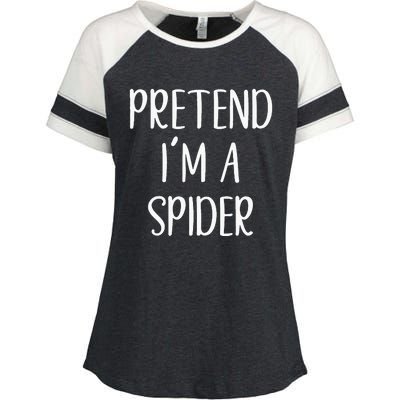 Pretend Im A Spider Costume Halloween Simple Funny Enza Ladies Jersey Colorblock Tee