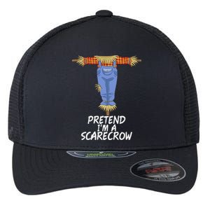 Pretend IM A Scarecrow Funny Lazy Halloween Costume Flexfit Unipanel Trucker Cap