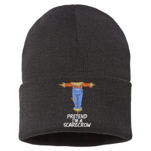 Pretend IM A Scarecrow Funny Lazy Halloween Costume Sustainable Knit Beanie