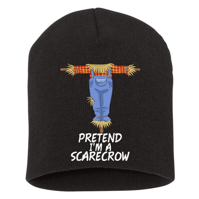 Pretend IM A Scarecrow Funny Lazy Halloween Costume Short Acrylic Beanie