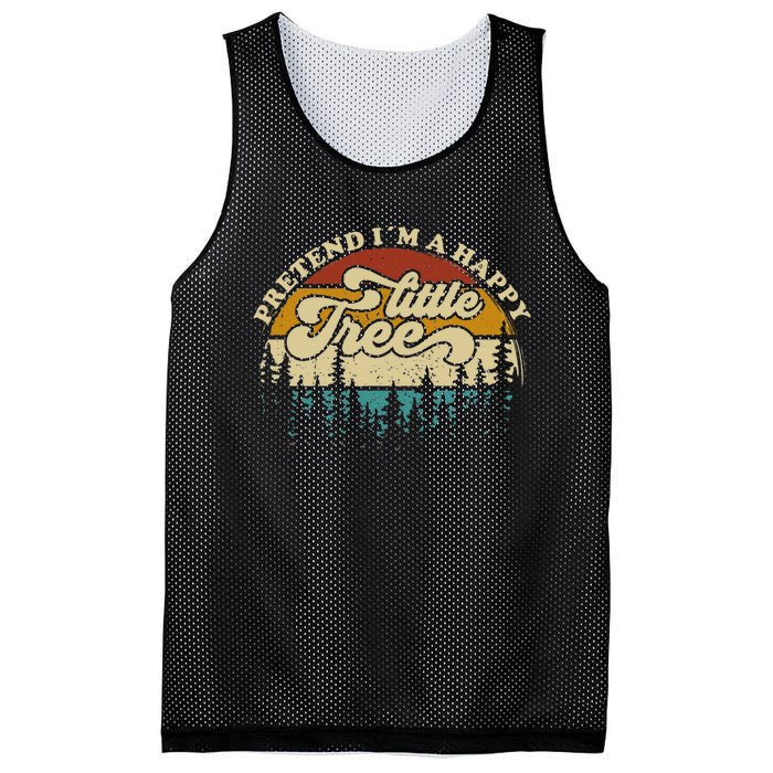 Pretend Im A Happy Little Tree Funny Lazy Halloween Costume Mesh Reversible Basketball Jersey Tank