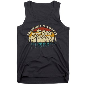 Pretend Im A Happy Little Tree Funny Lazy Halloween Costume Tank Top