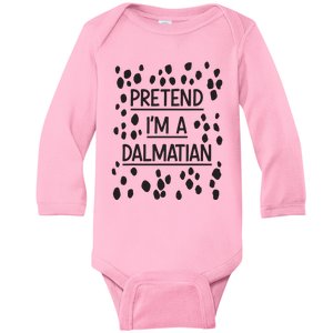 Pretend Im A Dalmatian Easy Lazy Costume For Halloween Party Baby Long Sleeve Bodysuit