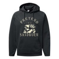 Pretend IM A Sandworm Funny Halloween Party Costume Performance Fleece Hoodie