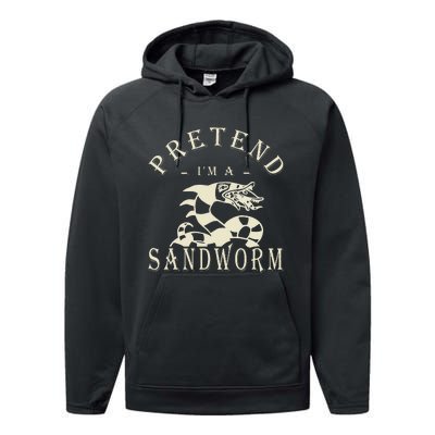 Pretend IM A Sandworm Funny Halloween Party Costume Performance Fleece Hoodie