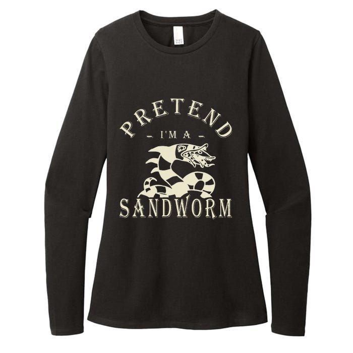 Pretend IM A Sandworm Funny Halloween Party Costume Womens CVC Long Sleeve Shirt