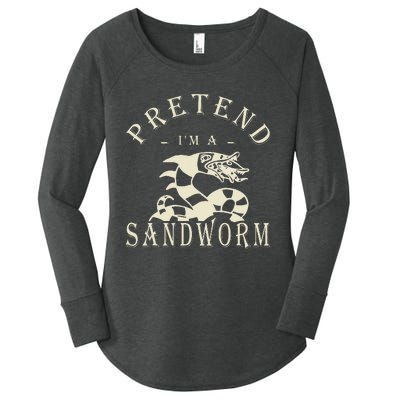 Pretend IM A Sandworm Funny Halloween Party Costume Women's Perfect Tri Tunic Long Sleeve Shirt