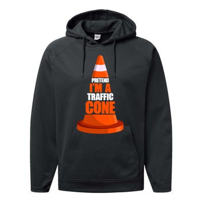 Pretend Im A Traffic Cone Costume Performance Fleece Hoodie