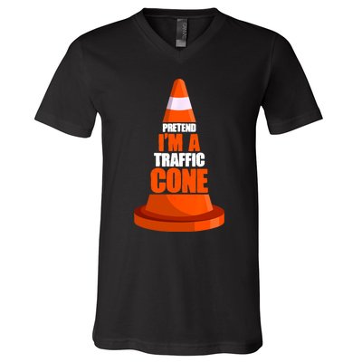 Pretend Im A Traffic Cone Costume V-Neck T-Shirt